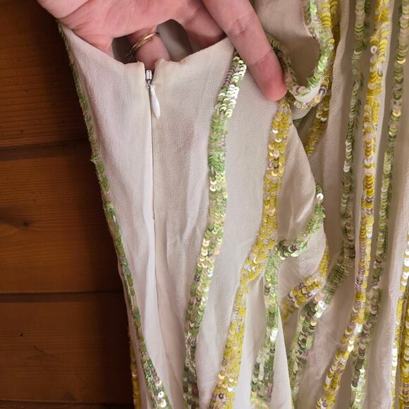 Anthropologie Ranna Gill Shimmer Channel Mini Dress Sequin Swing Large NYE Glam - Picture 9 of 9